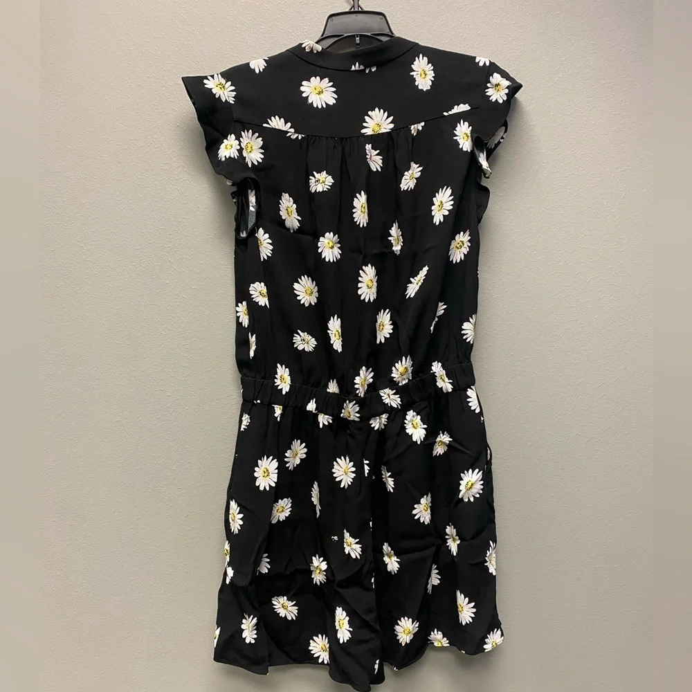 Kate Spade Daisy Dot Crepe Button Down Romper Size 8